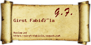 Girst Fabióla névjegykártya